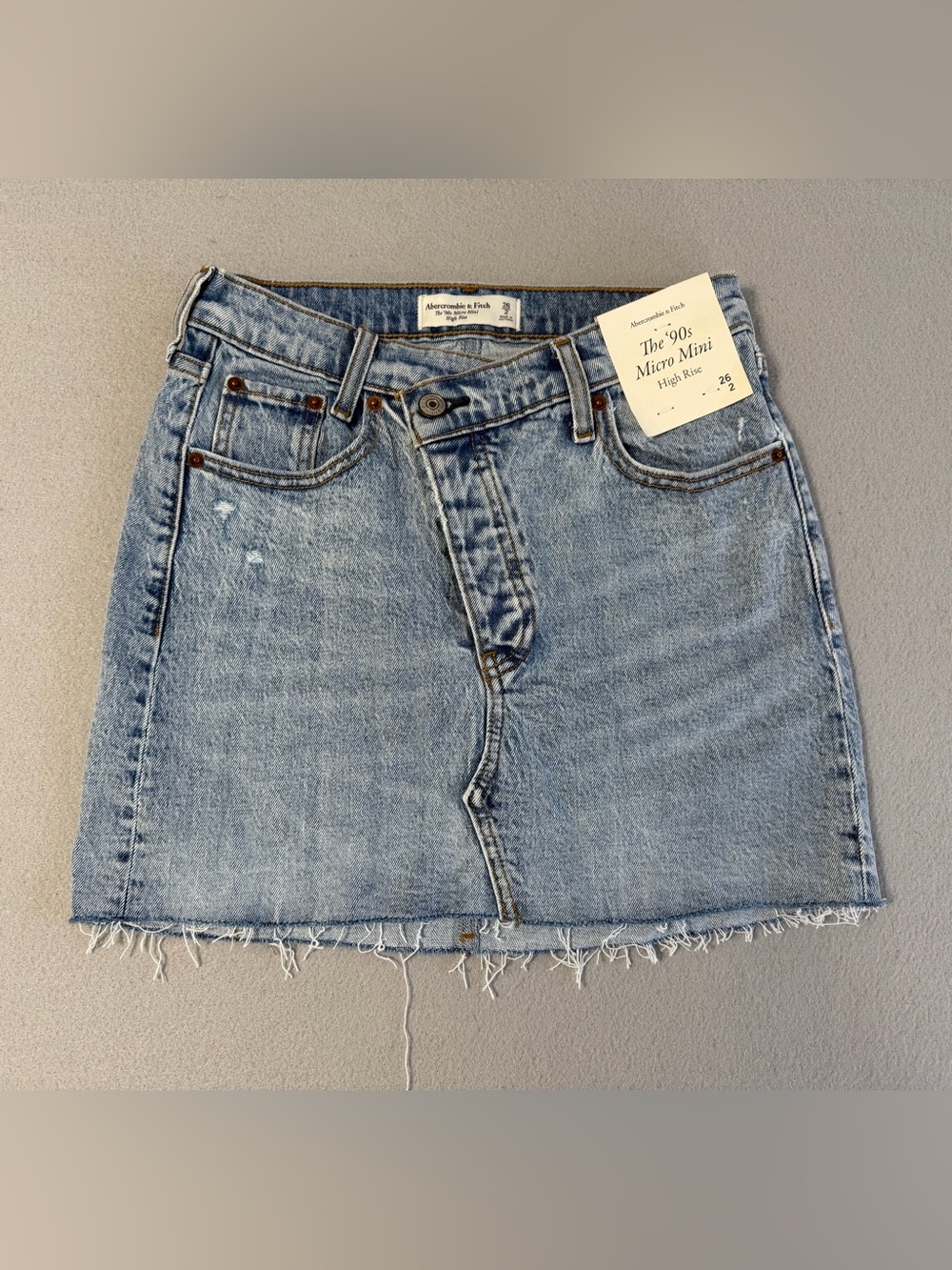 Abercrombie & Fitch Micro Mini Skirt s2/26 Women’s Denim Jean Distressed